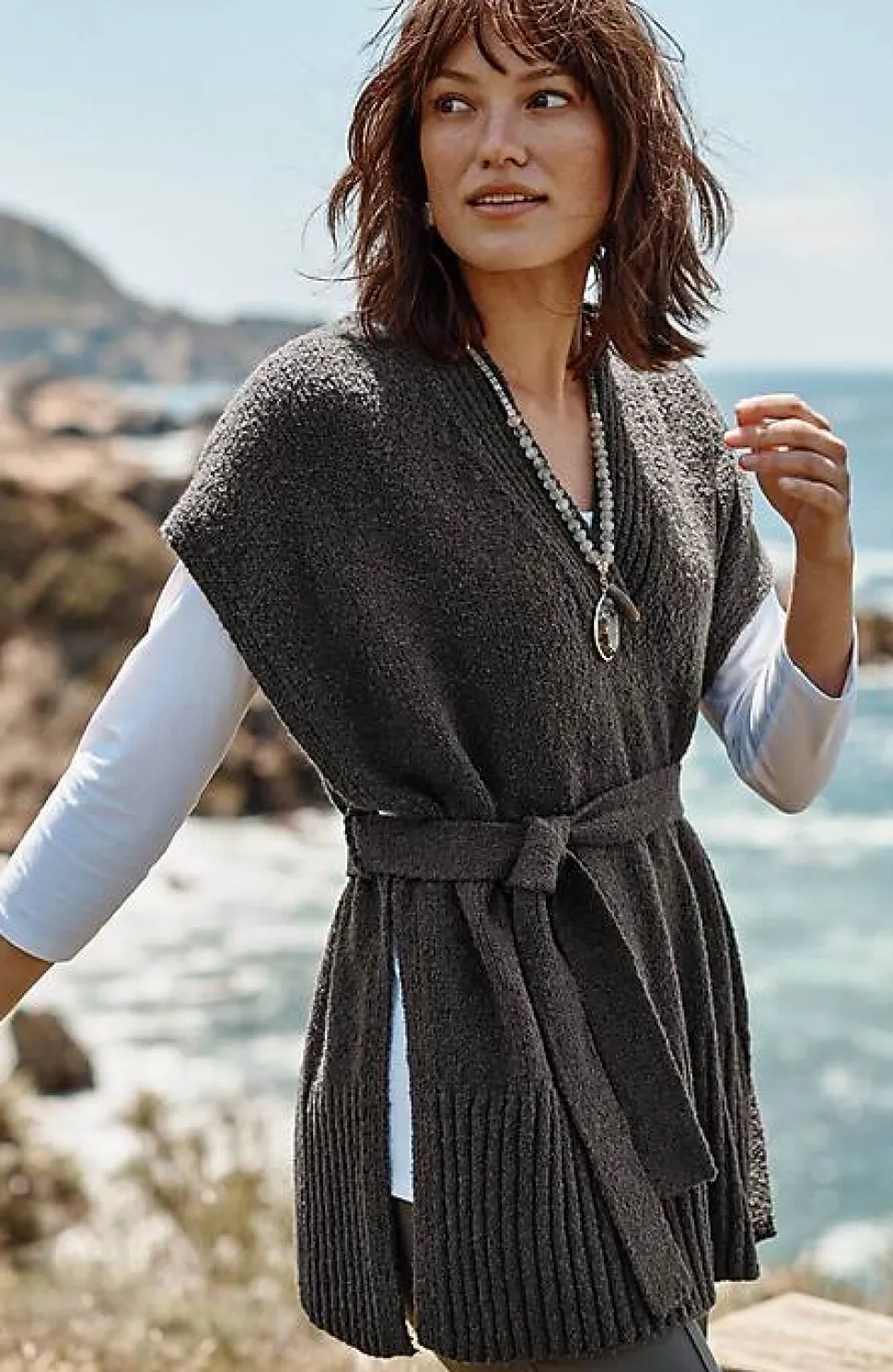 Belted Knit Poncho | Jjill
