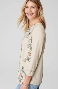 Botanical Gardens Embroidered Top | Jjill