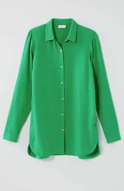 Cotton-Gauze Split-Hem Tunic | Jjill