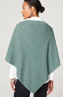Cozy Cable-Knit Asymmetric Poncho | Jjill
