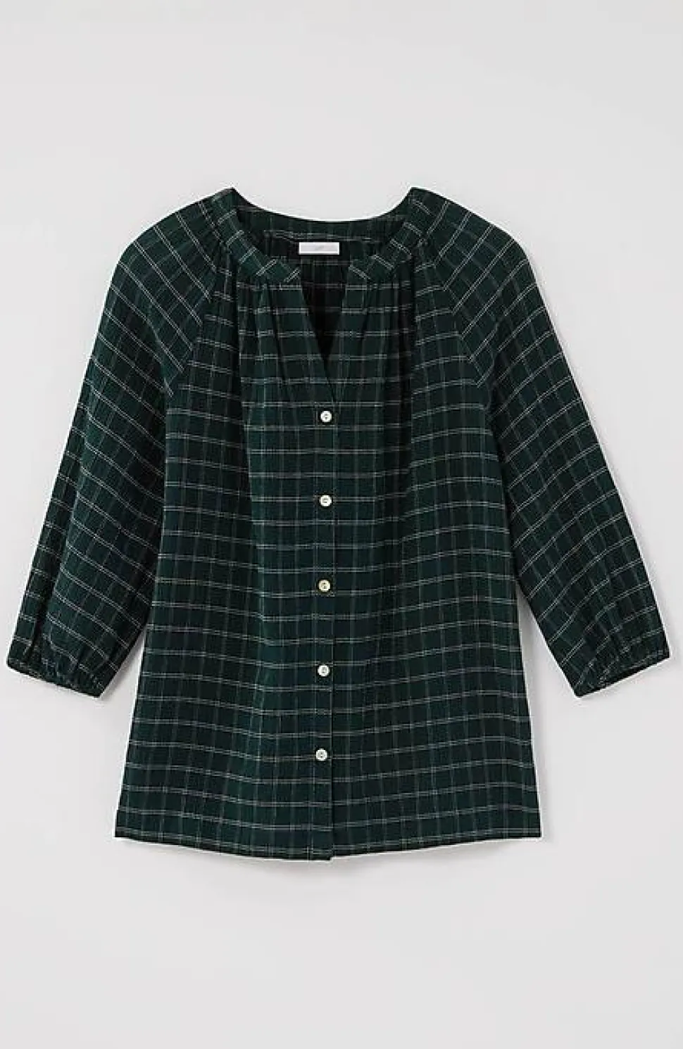 Crinkled Plaid Relaxed Top | Jjill