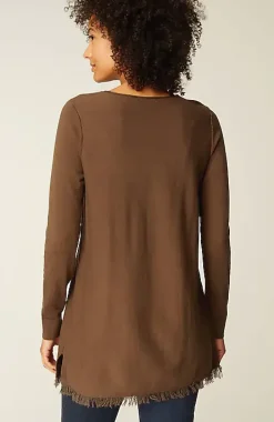 Easy Fringed-Hem V-Neck Tunic | Jjill