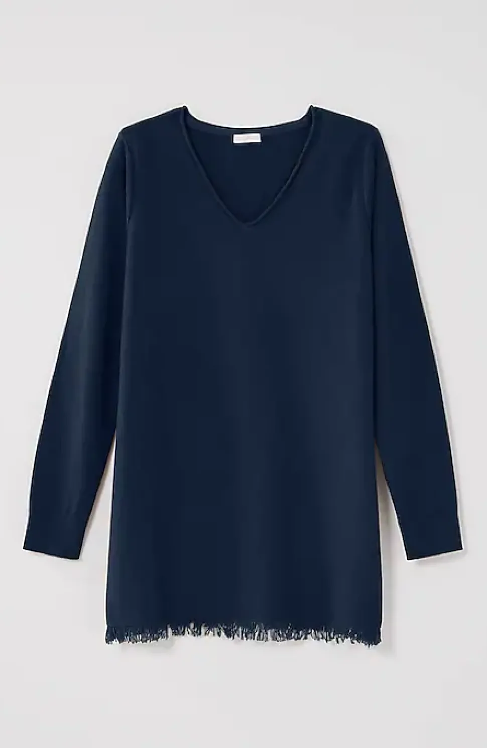 Easy Fringed-Hem V-Neck Tunic | Jjill