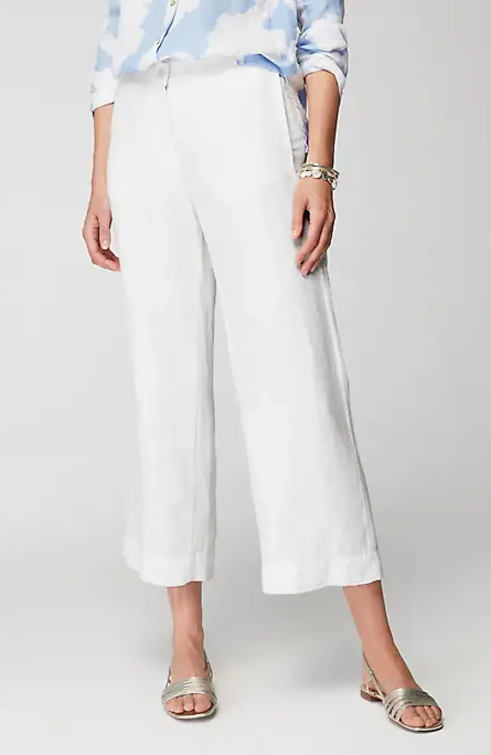 Easy Linen Wide-Leg Crops | Jjill