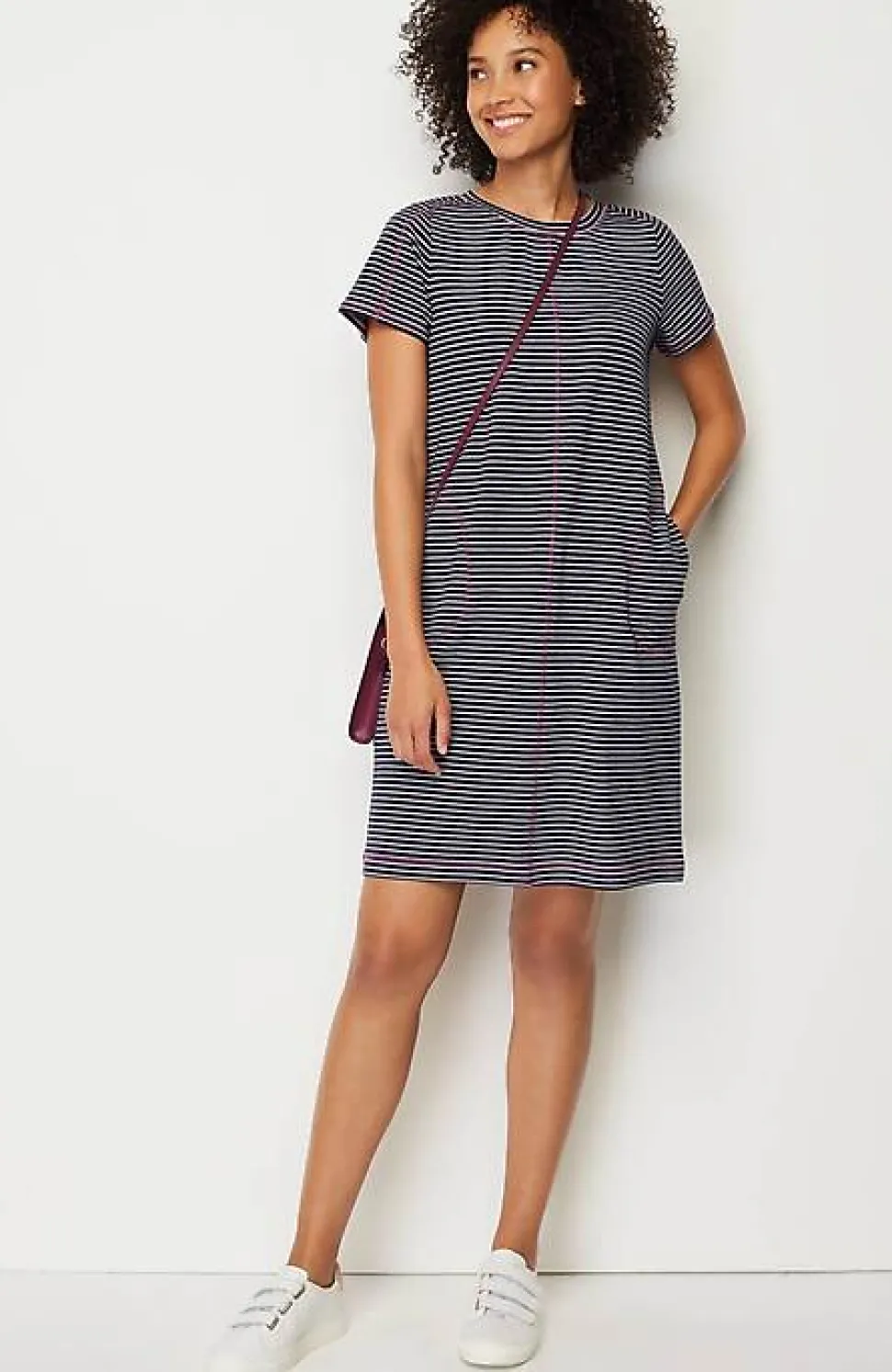Fit Elevate Terry Contrasting-Stitch Dress | Jjill