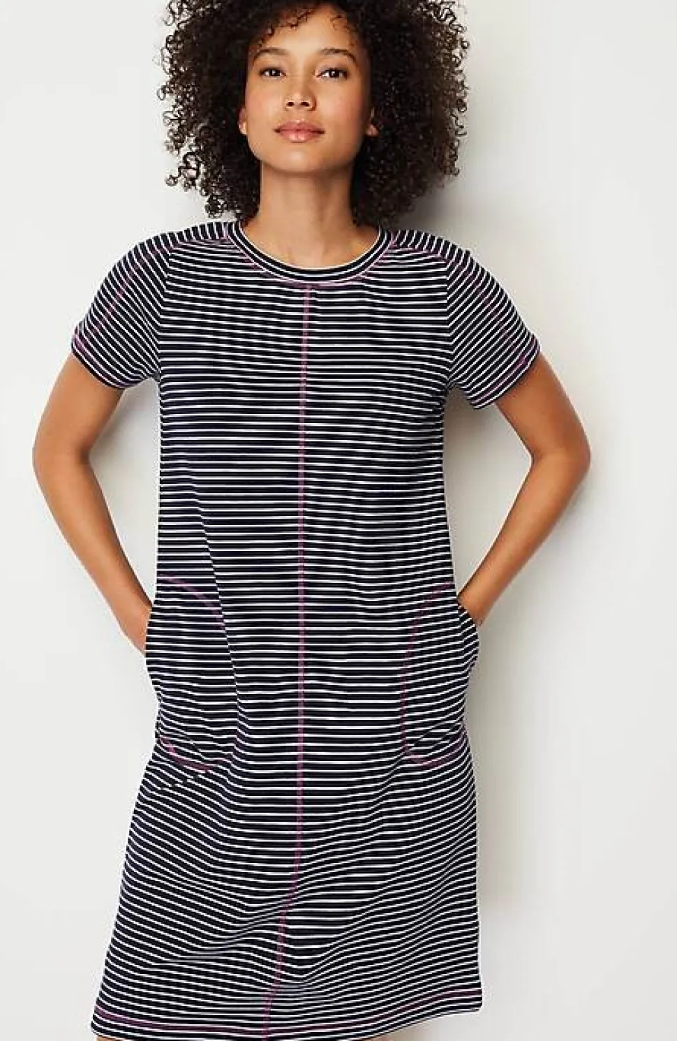 Fit Elevate Terry Contrasting-Stitch Dress | Jjill