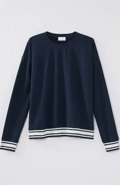 Fit Elevate Terry Striped-Hem Pullover | Jjill