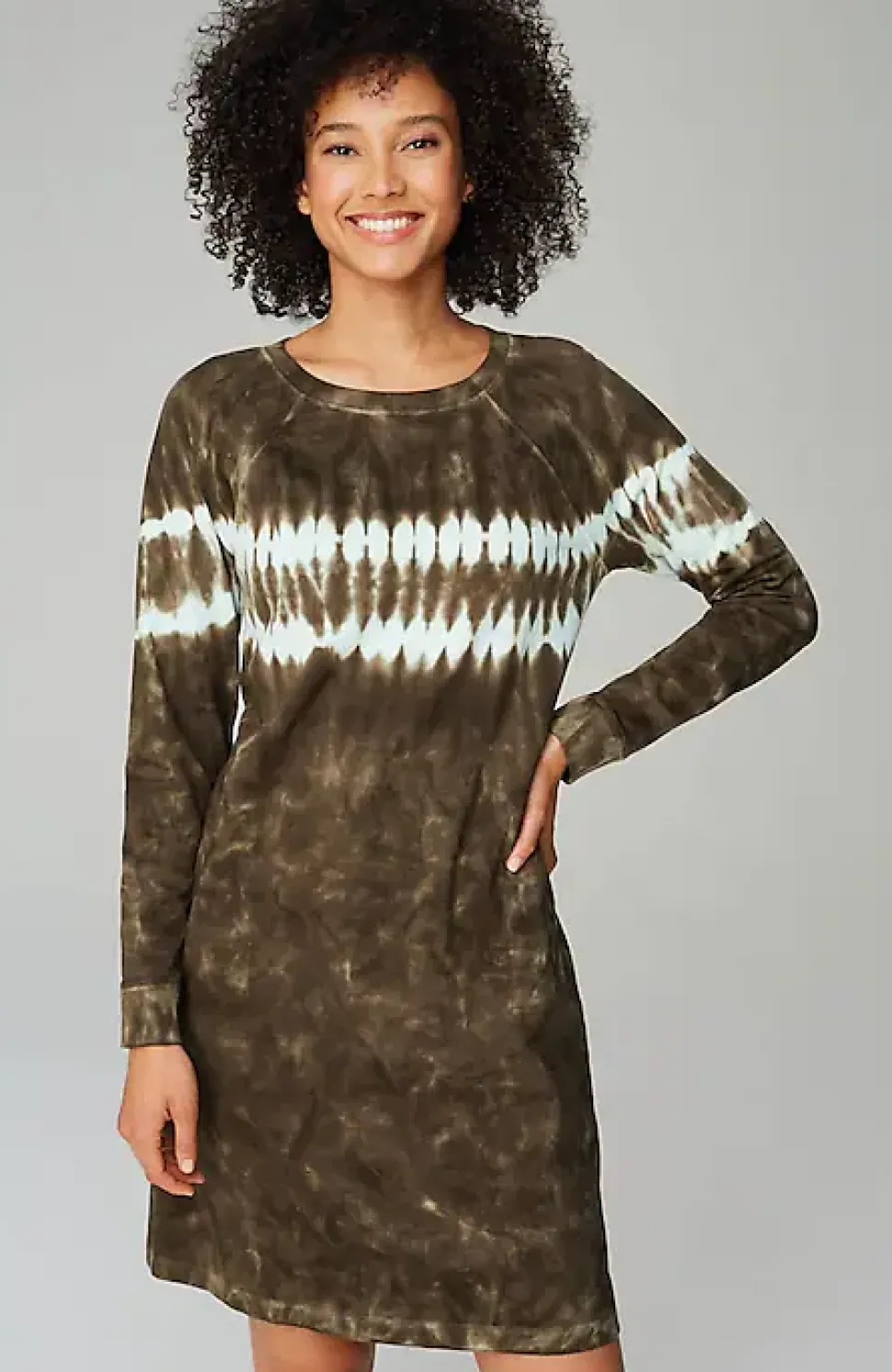 Fit French Terry Tie-Dyed Sweatshirt Dress | Jjill