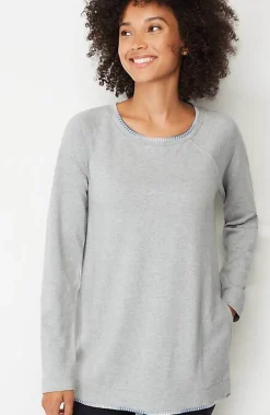 Fit Ombre-Stitched Tunic Sweatshirt | Jjill