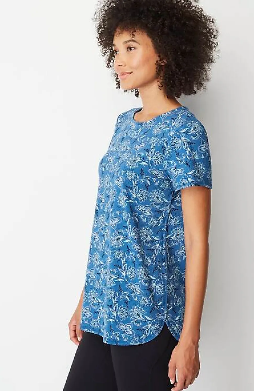 Fit Progress Pima-Stretch Shirttail Tee| Jjill