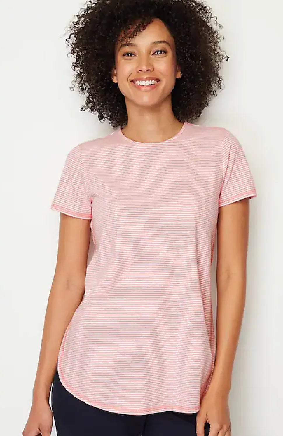 Fit Progress Pima-Stretch Shirttail Tee| Jjill