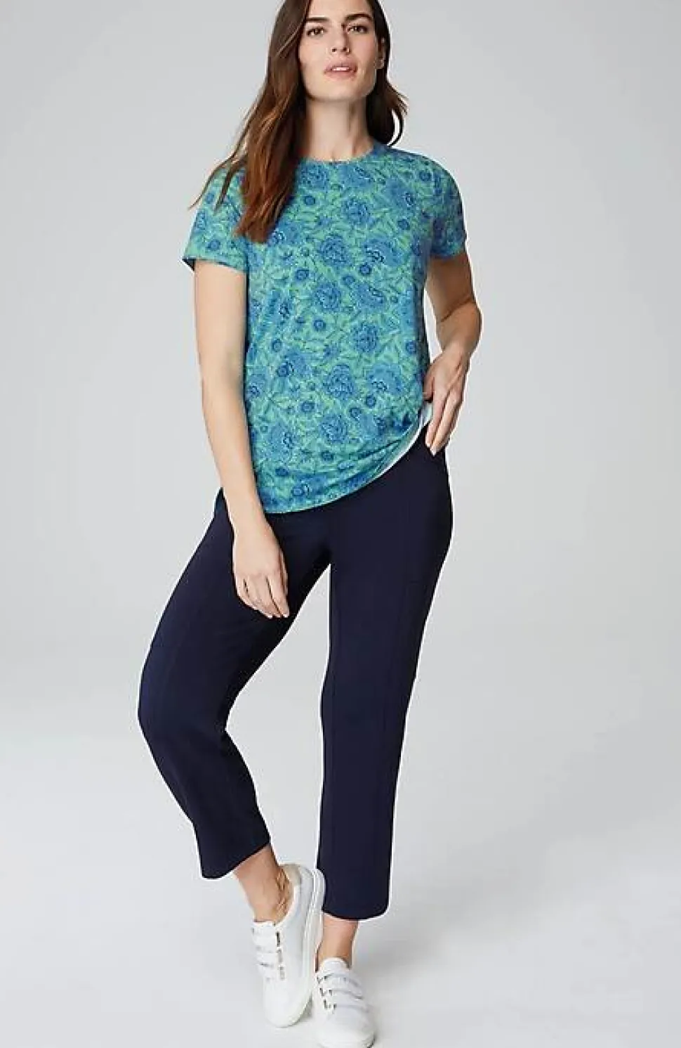Fit Progress Pima-Stretch Shirttail Tee| Jjill