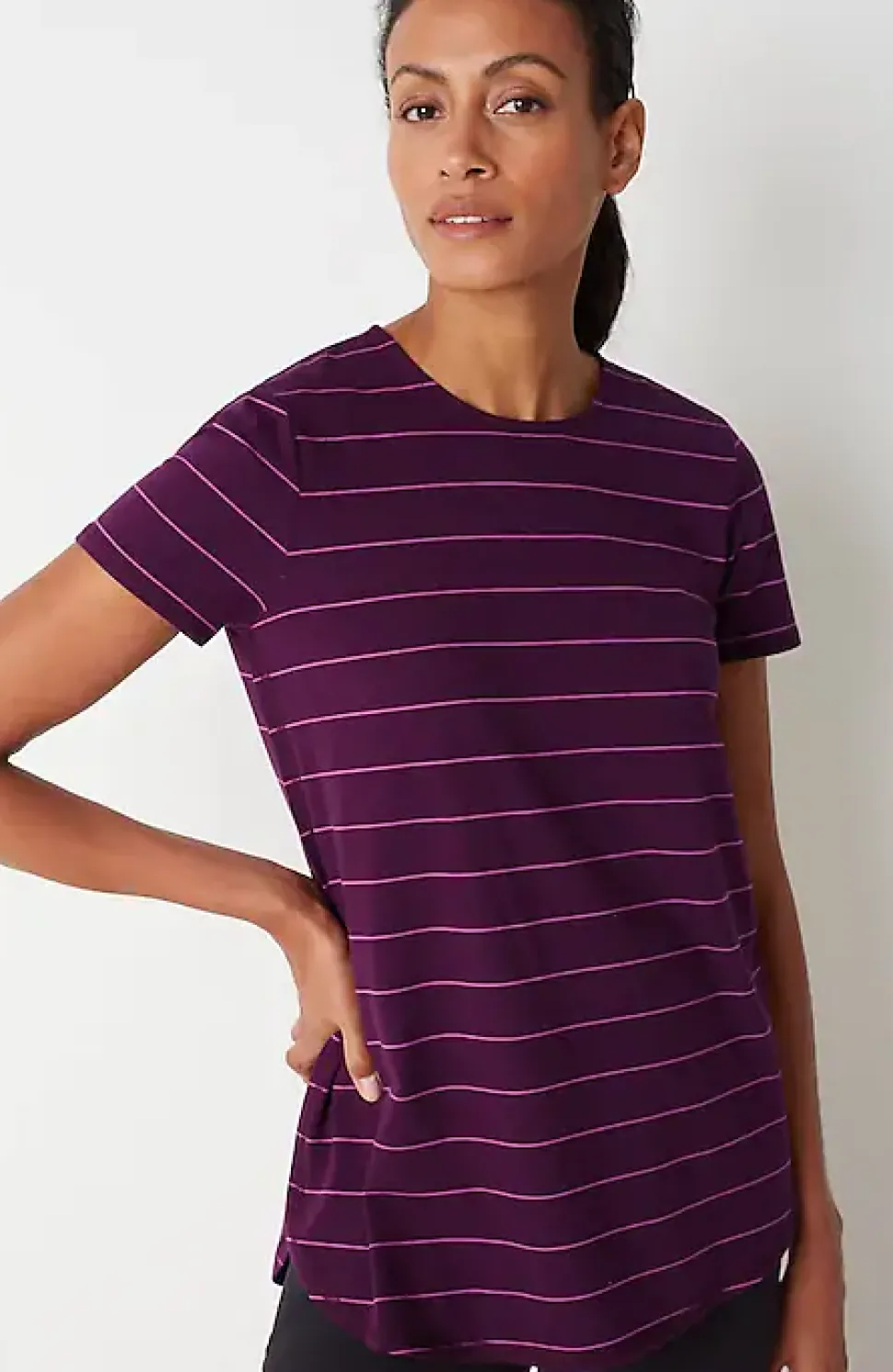Fit Progress Pima-Stretch Shirttail Tee| Jjill