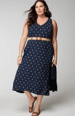 Flounced-Hem Midi Dress | Jjill