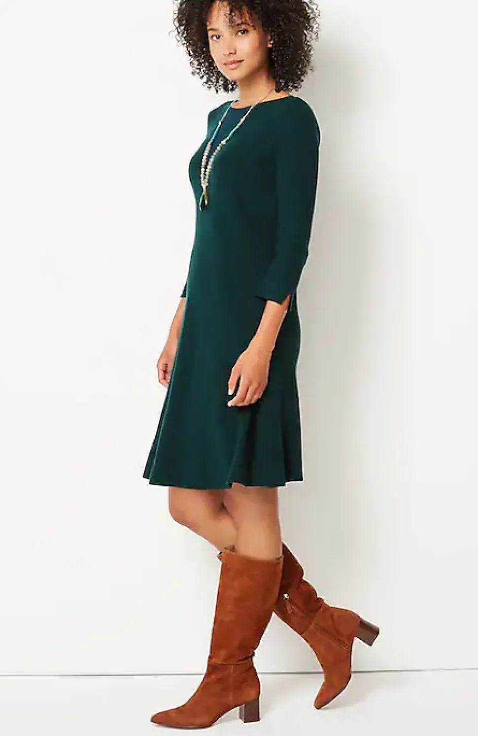 Flounced-Hem Sweater Dress | Jjill