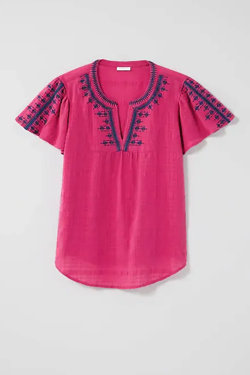 Geometrically Embroidered Textured Top | Jjill