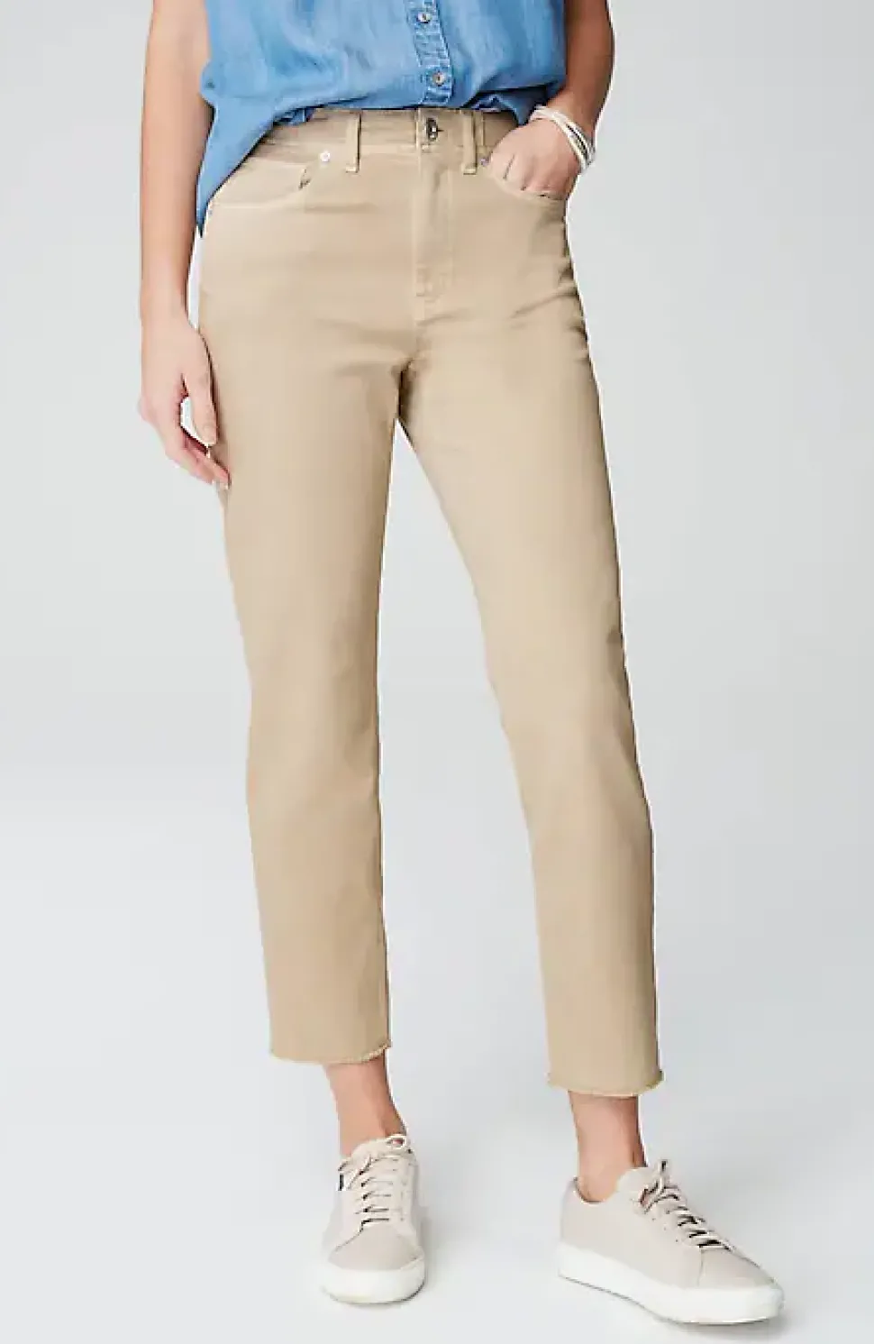 High-Rise Fringe-Hem Crops | Jjill