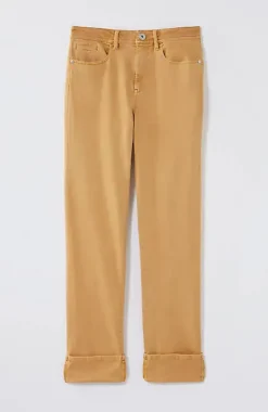 High-Rise Straight-Leg Cuffed Jeans | Jjill
