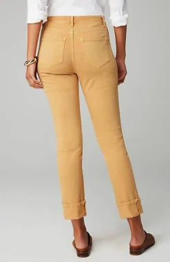High-Rise Straight-Leg Cuffed Jeans | Jjill