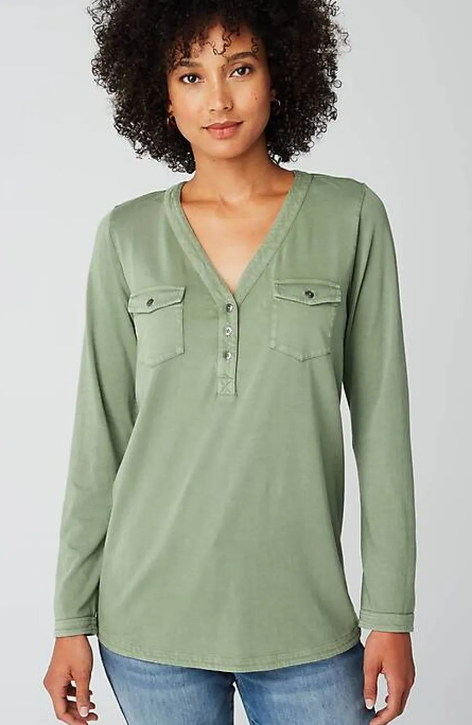Knit Patch-Pocket Camp Shirt | Jjill