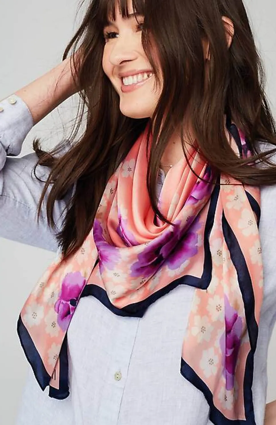 Layered Floral Square Scarf | Jjill