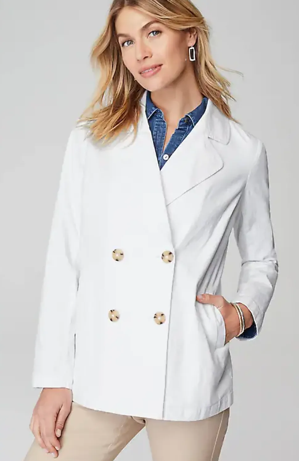 Lightweight Double-Breasted Jacket | Jjill