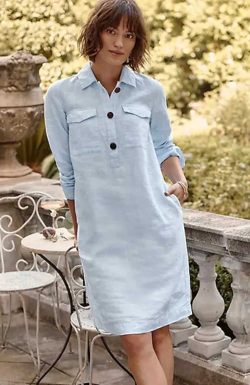 Linen Popover Shirtdress | Jjill