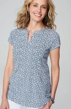 Linen-Blend Pintucked Tunic | Jjill