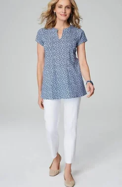 Linen-Blend Pintucked Tunic | Jjill