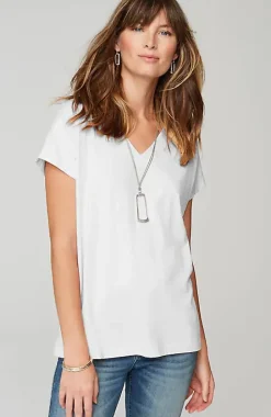 Luxe Supima® Pleat-Back Tee | Jjill