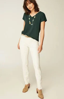 Luxe Supima® Pleat-Back Tee | Jjill