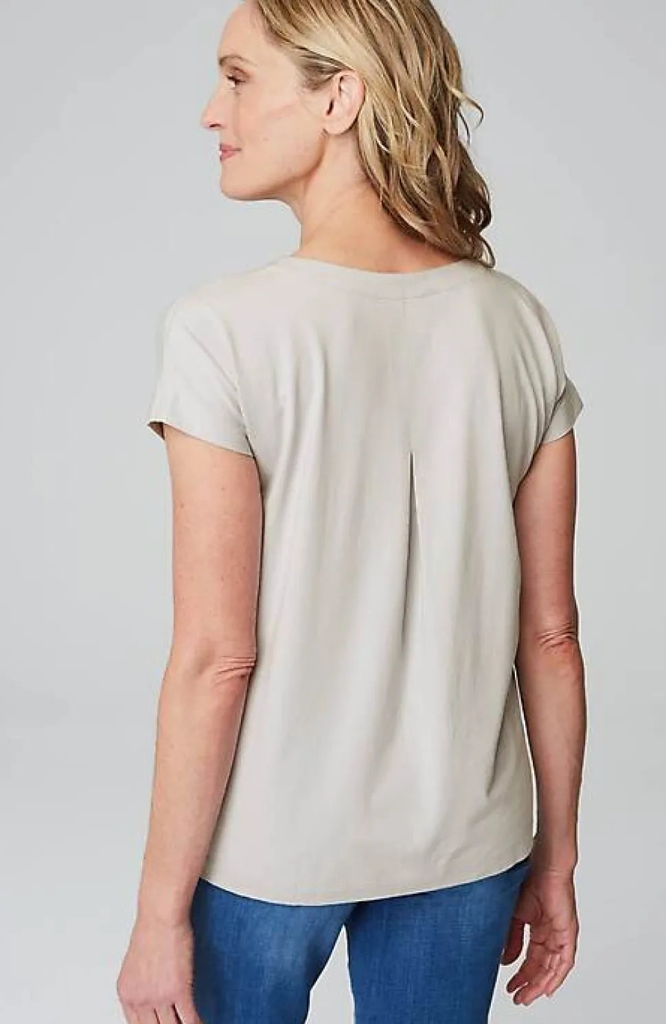 Luxe Supima® Pleat-Back Tee | Jjill