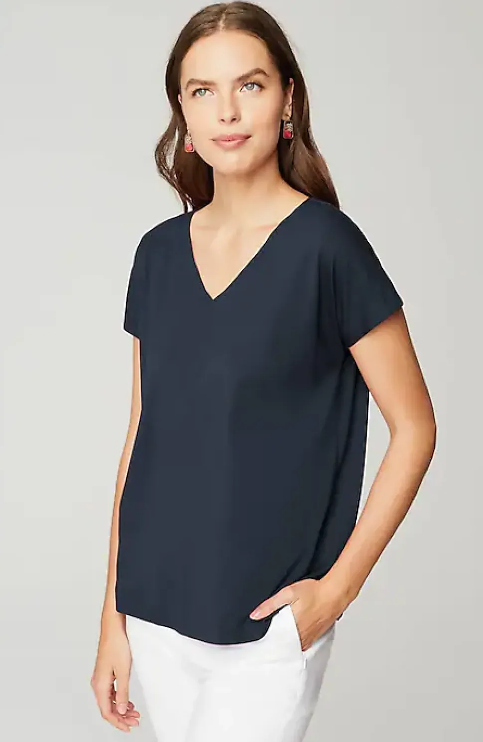 Luxe Supima® Pleat-Back Tee | Jjill