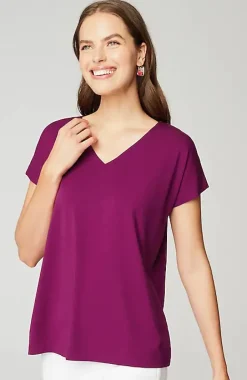 Luxe Supima® Pleat-Back Tee | Jjill