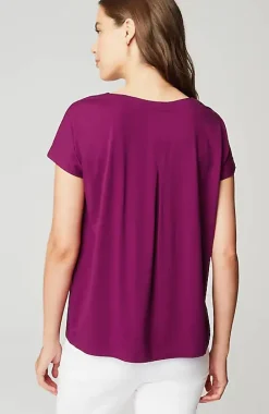 Luxe Supima® Pleat-Back Tee | Jjill