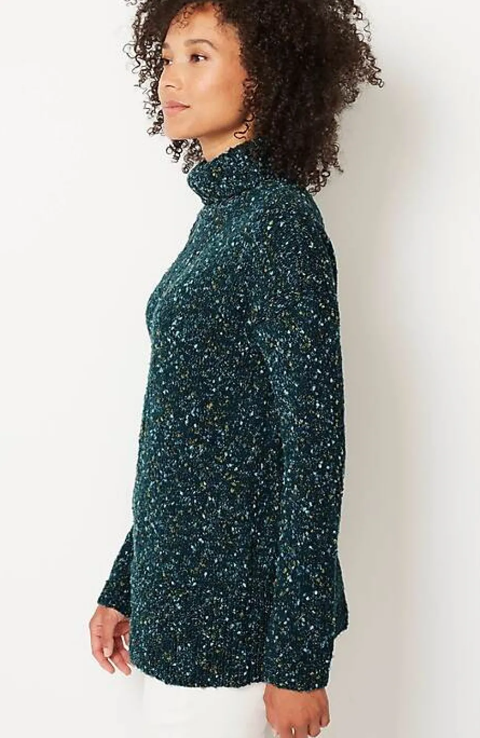 Multi-Tweed Turtleneck Sweater | Jjill