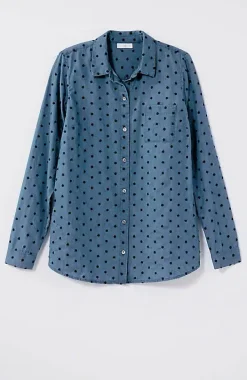 One-Pocket Shirred-Back Shirt | Jjill