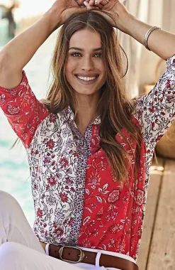 One-Pocket Shirred-Back Shirt | Jjill