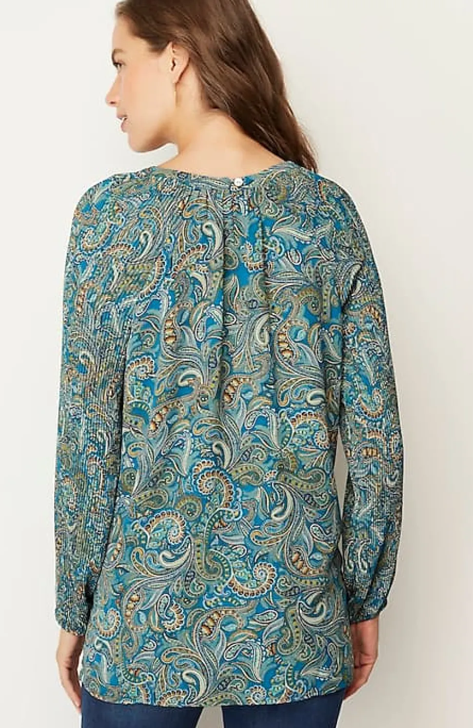 Paisley Pleated-Sleeves Tunic | Jjill
