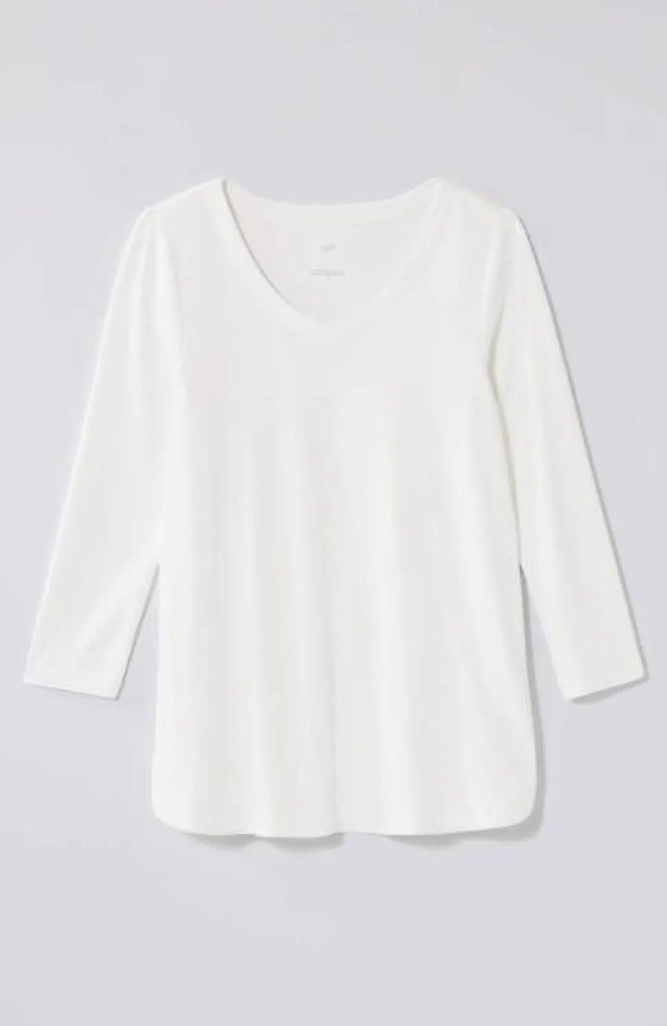 Pima 3/4-Sleeve V-Neck Tee | Jjill