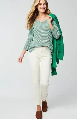 Pima 3/4-Sleeve V-Neck Tee | Jjill