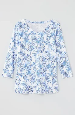 Pima 3/4-Sleeve V-Neck Tee | Jjill