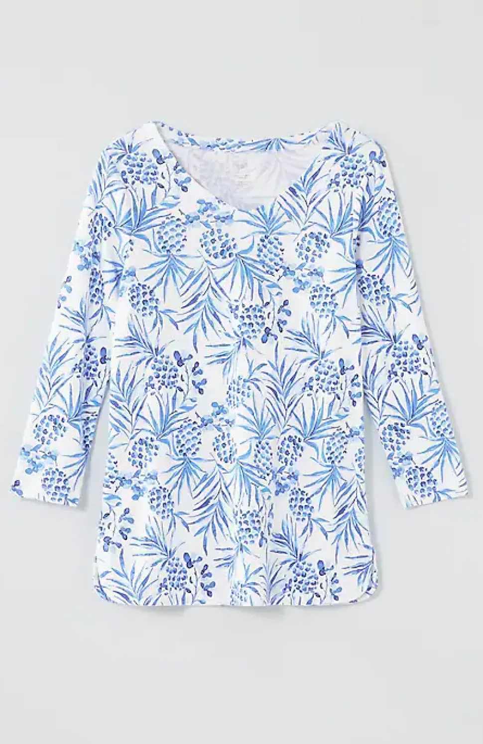 Pima 3/4-Sleeve V-Neck Tee | Jjill