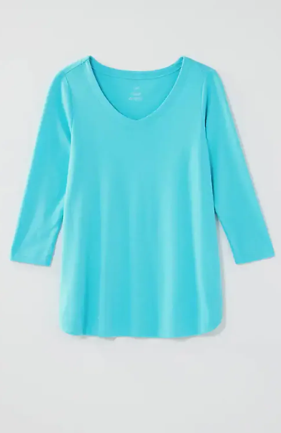 Pima 3/4-Sleeve V-Neck Tee | Jjill
