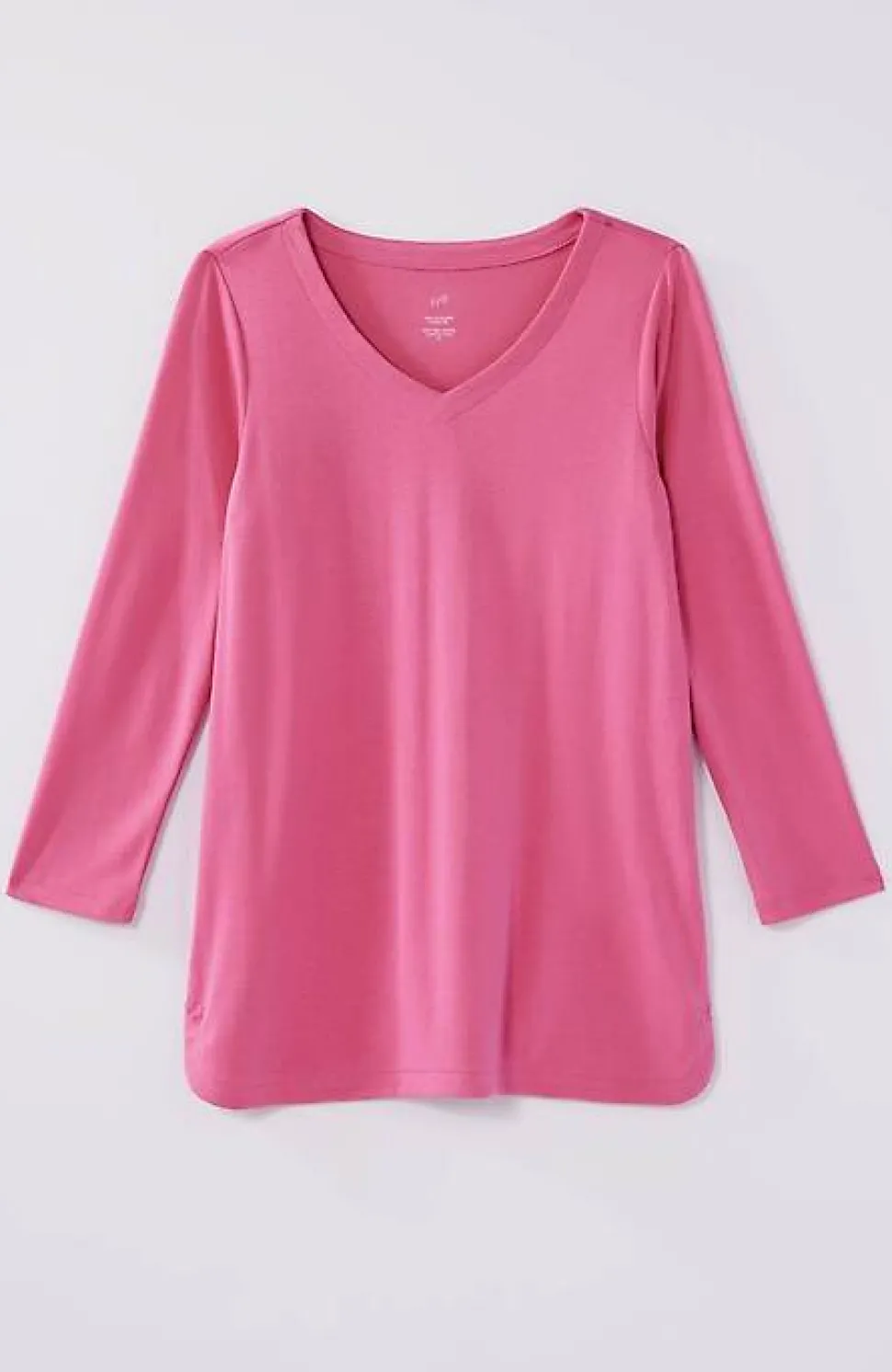 Pima 3/4-Sleeve V-Neck Tee | Jjill
