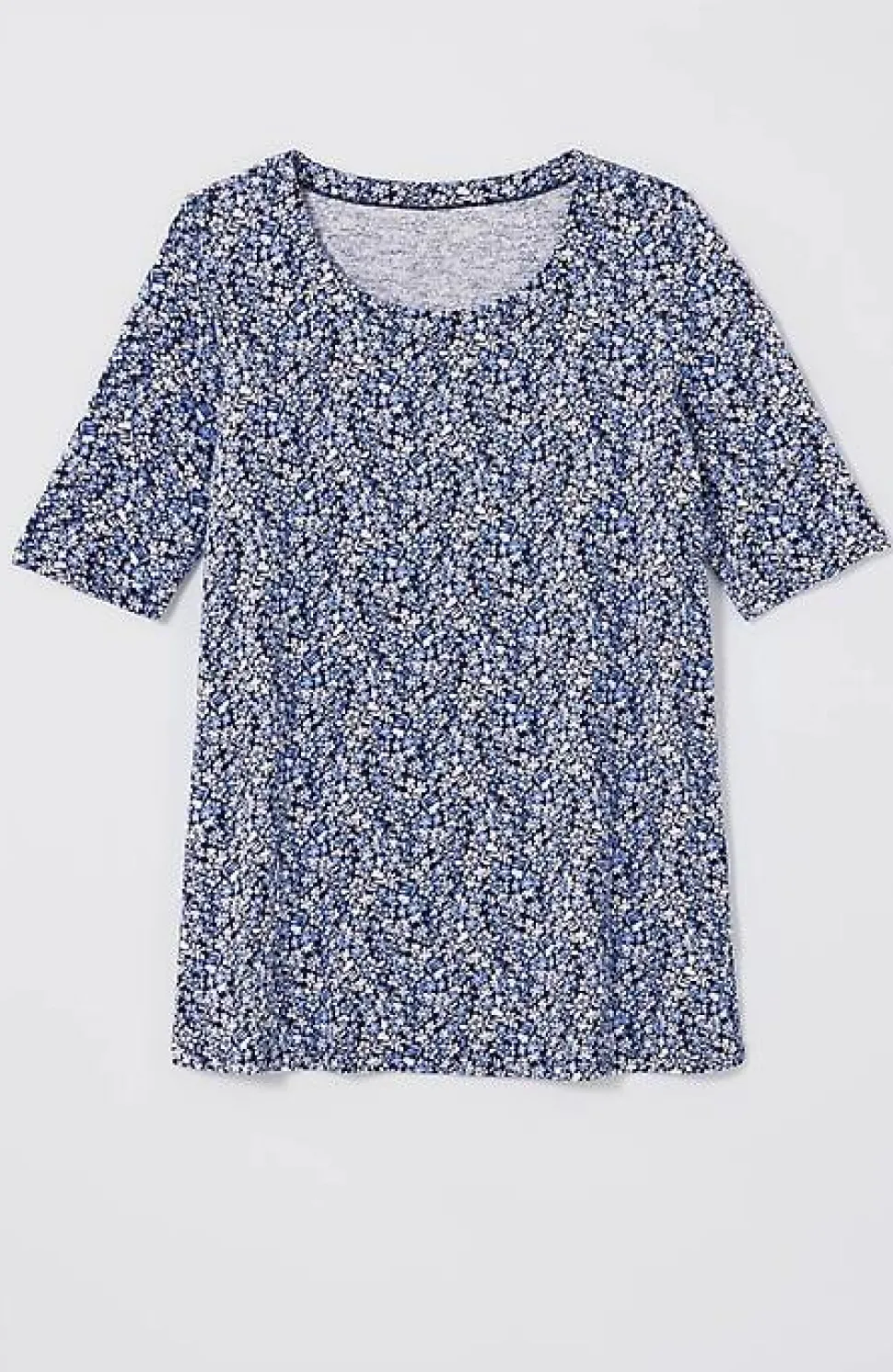 Pima-Slub Scoop-Neck Side-Slit Tee | Jjill