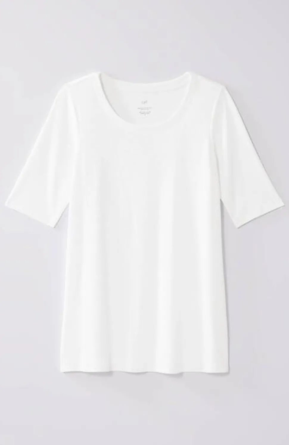 Pima-Slub Scoop-Neck Side-Slit Tee | Jjill