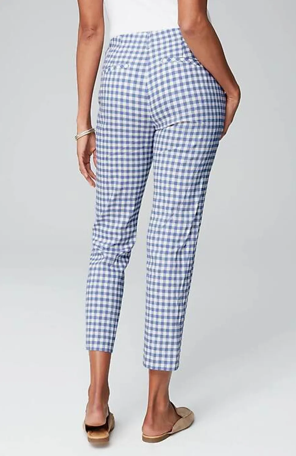 Pintucked Linen-Stretch Slim-Leg Pants | Jjill