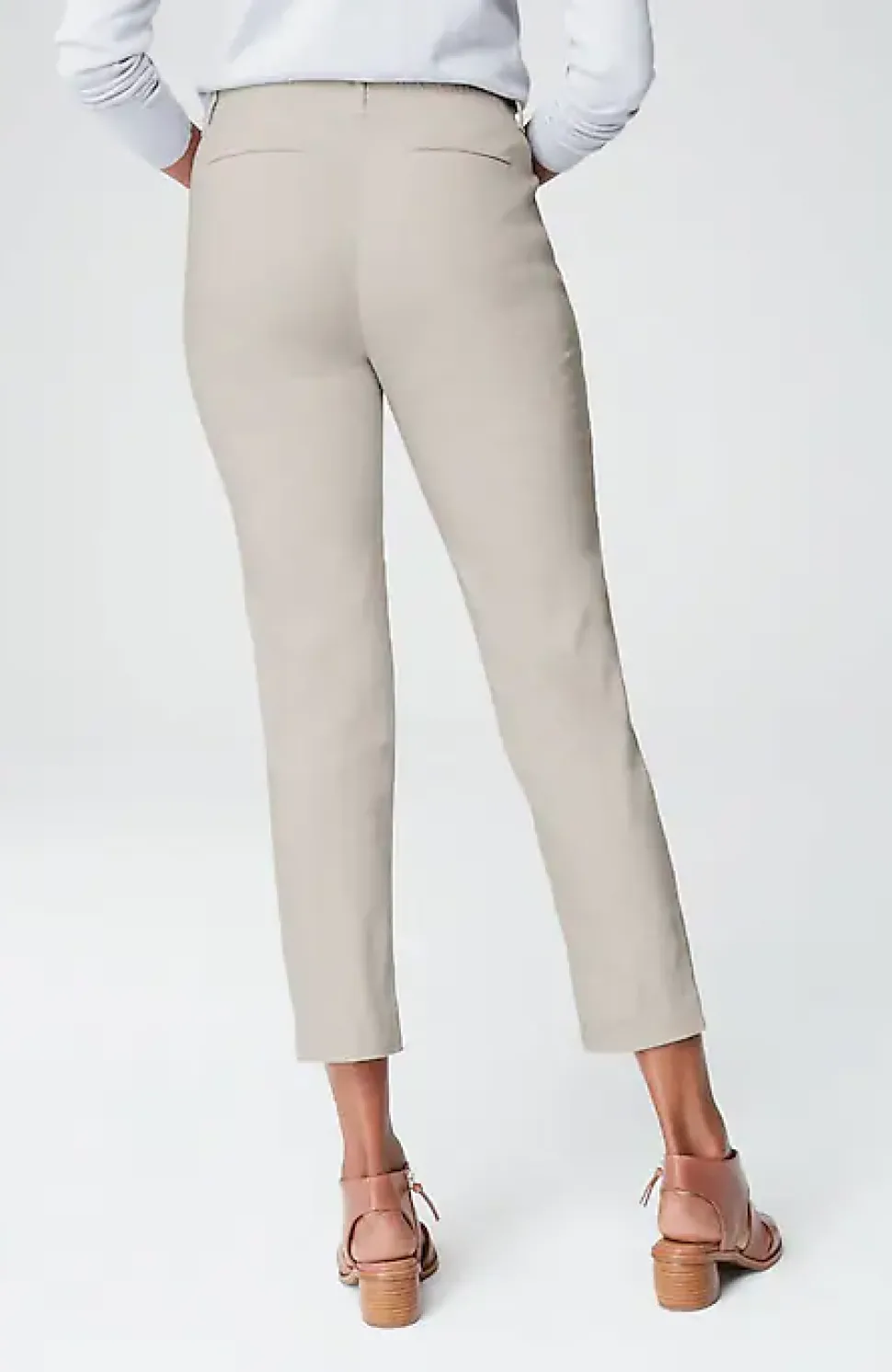 Pintucked Linen-Stretch Slim-Leg Pants | Jjill