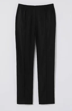 Pintucked Linen-Stretch Slim-Leg Pants | Jjill